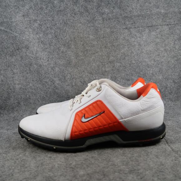 Nike Golf Shoes Mens 10.5 Zoom Trophy Leather Spikes White Orange Oxford Sport main image 9